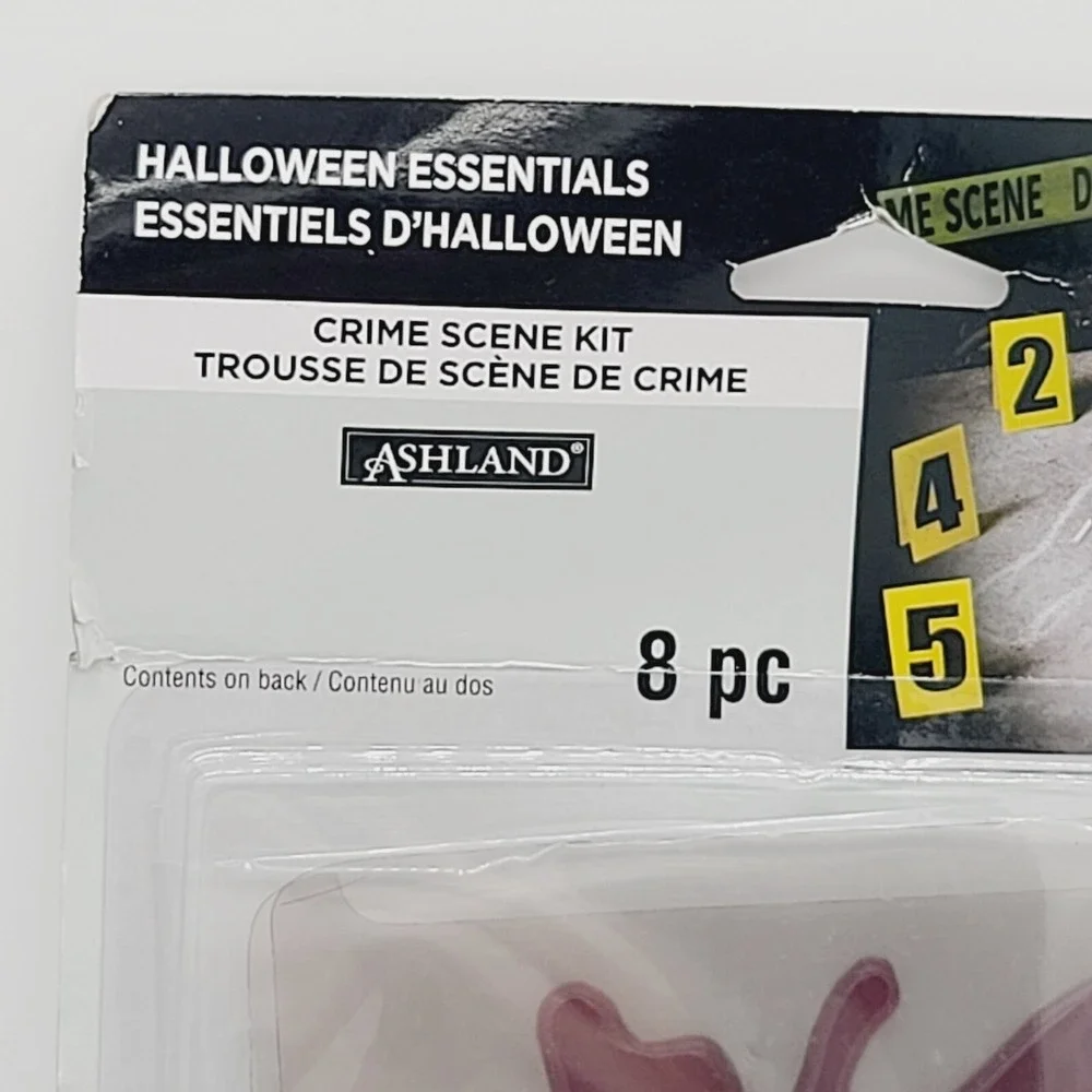 Crime Scene Kit 50ft Yellow Tape 5 Evidence Markers Chalk Blood Halloween Prop